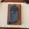 Calcetines holgados de estilo coreano en color gris azul contrastante para otoño e invierno, versátiles calcetines de media pantorrilla a rayas y lunares, calcetines sin costuras de algodón puro de Zhuji