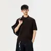 Camisa Polo de Punto Acanalado de Manga Corta Estilo Old Money para Hombre, Elegante y de Gama Alta, Marca de Tendencia de Verano Camiseta Pesada de Media Manga