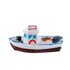 Acuario de simulación de micro paisajismo yate crucero Playa costa pequeña barca de pesca pecera decoración de paisaje accesorios adornos pequeños