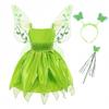 Nuevo Vestido de Elsa Blancanieves para Niñas, Alas de Hada Abeja, Disfraz de Performance de Cumpleaños, Vestido Luminoso