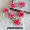 Flores de Pulso para Grupo de Noiva e Madrinhas de Casamento Europeu e Americano Transfronteiriço, Boutonnières de Rosa, Boutonnières para Formatura, Baile de Boas-Vindas