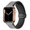 Adequado para Pulseira Apple Watch Applewatch98 Silicone Macio Mais Couro Genuíno Fivela Magnética Iwatch76Se para Homens e Mulheres