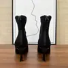 Botines Cortos de Punta Estilo Coreano para Mujer, Tacones Altos Otoño/Invierno con Forro de Felpa para Calidez, Botas Adelgazantes con Cremallera Trasera, Elegantes Botas de Moda con Tacón Fino