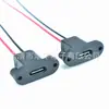 Socket hembra Tipo-C con cable, interfaz de carga empotrada fija de doble oreja, montaje en panel, cable de 2 hilos, certificado CE