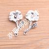 2 Colores 19 * 39 mm Accesorios para Joyería DIY de Aleación de Zinc Colgante Flor de Trompeta Bolsas Colgante para Teléfono Móvil