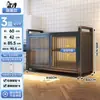 Rack de Cozinha de Chão Multicamadas Armário à Prova de Poeira Armário de Armazenamento para Micro-ondas Armário Multifuncional Armário de Armazenamento com Porta