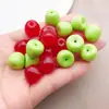 Acrílico Verde Fruta Estéreo Pasante Manzana Cuentas Pequeñas Pulsera DIY Llavero Cuentas Espaciadoras Accesorios de Joyería
