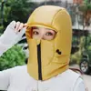Chapéu Quente de Inverno para Mulheres Andando de Bicicleta Elétrica, Proteção Facial, Proteção Auricular, Chapéu Lei Feng Espessado, Chapéu de Penas à Prova de Frio e Impermeável para Exterior