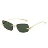 2026 Nuevo Desfile de Moda de París Gafas de Sol de Gama Alta sin Marco Ojo de Gato Cómodas Vanguardistas Estilo Celebridad Gafas de Sol de Moda