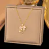 Colar Pingente Cauda de Peixe Flor de Diamante Rosa Estilo Coreano Venda Quente Transfronteiriça Corrente de Clavícula Simples Temperamento Joias para Mulheres