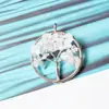 Colgante Árbol de la Vida de Ágata de Cristal Natural con Grava de Colores Collar Árbol de los Deseos Colgante con Alambre Envuelto de Grava Árbol del Dinero