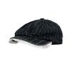 Gorra de Noticias de Mezclilla Vintage Japonesa con Encaje Gorra para Mujer Gorra Rayada Lavada Adelante Gorra de Primavera y Verano Boina Coreana