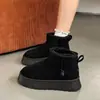 Botas de Nieve de Plataforma Gruesa de Tallas Grandes Otoño/Invierno 2025, Zapatos de Algodón Antideslizantes de Ante Sintético Inspirados en Celebridades Tendencia al por Mayor