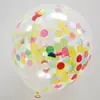 Globo de lentejuelas de 18 pulgadas con red de confeti rojo, rosa y dorado, globo de látex transparente.