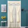 Cortina de Puerta Anti-Mosquitos Sin Taladro, Cortina de Gasa de Tela, Media Cortina de Encaje para Dormitorio, Cortina Divisoria, Cortina de Privacidad, Cortina Colgante para el Hogar para Todas las Estaciones, Producto Nuevo