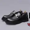 Mocasines de piel para hombre sin cordones, piel de vaca de capa superior, piel genuina para oficina de negocios, suela gruesa, zapatos casuales de negocios para commuting para hombre