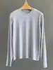 Camiseta de Mujer BORBOTIE 2026 Primavera y Otoño Nueva LP Clásica Mezcla de Cachemir y Seda Top de Cuello Redondo