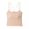 Camisole Fina de Alça Dupla Sem Costura Costas Bonitas Pequena para Mulheres Verão Respirável Camada Interna Roupa Externa Copas Fixas Cintura Marcada Sexy Emagrecedor