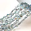 Galvanoplastia cor mágica 6/8MM trevo de quatro folhas brincos diy material pingente grama da sorte furo central contas de cristal de vidro prensado