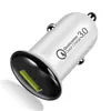 Cargador de coche de carga rápida de un solo puerto de 18W QC3.0 tapa de hongo pequeño con recubrimiento cromado cargador de coche de carga rápida