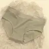 Ropa Interior de Algodón Puro para Mujer Estilo Japonés Color Sólido Entrepierna de Algodón Puro Cintura Media Simple Sin Costuras Transpirable Triángulo de Cadera para Chicas Estudiantes