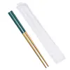 Palillos de Acero Inoxidable S 304 Estilo Portugués Vajilla Chapada en Oro Cuadrados Alargados Palillos Estilo Chino Juego de Regalo