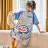 Pijama de Manga Corta de Verano para Mujer Nuevo Holgado Talla Grande Hermana Gordita Camisón Pijama de Dibujos Animados Ropa de Casa