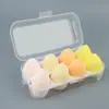 Set de Esponjas de Maquillaje con Forma de Huevo de Cuatro Compartimentos, 4 Piezas, Esponja que No Absorbe Polvo, Esponja de Forma de Gota de Agua de Doble Uso Húmeda y Seca, Herramienta de Maquillaje