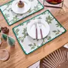 Tapete de Mesa de Tecido Yimanqi Yun Jacquard Preto Bordado Leopardo da Selva Estilo Palaciano Decoração de Mesa Tapete de Isolamento Térmico