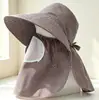 Sombrero Nuevo Estilo Primavera y Verano con Protección Solar para Mujer, Sombrilla para Ciclismo, Sombrero Solar Anti-UV, Sombrero de Té para Recoger con Cobertura Facial y de Cuello para Mujer