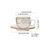 Conjunto de Xícara e Pires de Café de Luxo Leve, Caneca de Vidro Espesso Estilo Europeu Simples Resistente ao Calor, Xícara de Chá para Sala de Estar Uso Doméstico