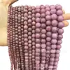 Miçangas soltas de imitação de mica roxa, miçangas redondas de granada otimizada, miçangas de kunzita, acessórios para bijuteria DIY, produtos semiacabados, atacado.