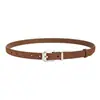 Cinturón Fino de Terciopelo para Mujer con Hebilla de Pin Plateada, Versátil para Jeans, Trajes y Vestidos, con un Toque de Lujo Exclusivo y Hebilla Decorativa de Cuero