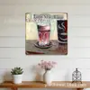 Tableros de exhibición de hojalata hechos a medida para bebidas premium, paneles de exhibición cuadrados de 20/30 cm, arte de hojalata estilo barista