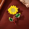 Broche de Flor de Girasol de Moda Elegante Nuevo Pin Creativo de Flor de Planta Joyería Accesorios para Suéter Chaqueta