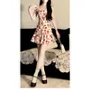 Vestido Estampado Floral para Férias na Praia Feminino Verão 2026 Novo Estilo Quente Tamanho Petite Super Bonito Linda Cintura Marcada Saia Curta