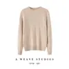 Nuevo Otoño/Invierno 2026 Suéter de Punto para Mujer 100% Cachemir Cuello Redondo Trenzado Holgado Manga Larga
