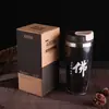 Vaso Artístico de Estatua de Buda de 420 ml, Doble Capa Antiescaldado con Exterior de Plástico e Interior de Acero, Té y Café, Té de Meditación