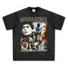 Camiseta de Manga Corta de Fútbol de Maradona para Hombre Verano Suelta Algodón Puro Estilo Americano Camiseta Estampada Frita Camiseta de Marca de Moda para Hombre