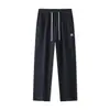 MP/Verão Calça de Sarja Lavada de Pierna Larga Masculina Macacão Vintage Estilo Americano Calça Reta Solta Calça Casual Masculina