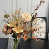 Flores Artificiais, Buquês de Flores Artificiais, Decorações para Sala de Estar, Enfeites de Mesa, Decoração para Casa, Flores Artificiais Estilo Chinês Vintage, Arranjos em Vasos, Estilo Wabi-Sabi