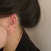 Pendientes de Clip Huecos de Doble Capa Transfronterizos Europeos y Americanos para Mujer Sin Perforaciones, Clips de Hueso de Oreja de Lujo Ligero y de Gama Alta, Pendientes Personalizados, Simples y Versátiles