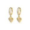Yuanfan s925 prata lindo zircão brincos das mulheres cross-border high-grade em forma de coração brincos empilháveis de coração de pêssego outono e inverno brincos