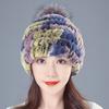 Sombrero de Estilo Nuevo para Mujer Otoño e Invierno Tejido de Pelo de Conejo Rex Protección para las Orejas de Piel Grueso con Terciopelo Moda Coreana Estilo Extranjero Adulto