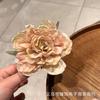 Novo Presilha de Flor Seca Rosa Chinoiserie para Mulheres 2024 Novo Presilha de Cabelo de Alto Padrão Estilo Nacional Parte de Trás da Cabeça Presilha Grande de Tubarão