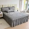 Funda de falda de cama de terciopelo de leche de invierno, modelo nuevo 2023, cubierta de colchón de felpa con falda, cubierta de cama que oculta imperfecciones, estilo de falda de cama para mujer