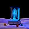Cubo de cristal tallado tridimensional Nanwu Amitabha Buddha, decoración del pasillo de adoración del Buda, artesanías, adornos para el hogar