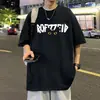 Camiseta de manga corta transfronteriza para hombre, nuevo estilo de verano, algodón 100% de peso pesado, cuello redondo, talla grande, corte holgado, manga media para hombre, marca trendy de Instagram