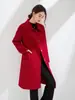 Nuevo Abrigo de Lana Doble Cara para Mujer, Abrigo de Longitud Media para Otoño e Invierno, Abrigo de Lana Holgado y Adelgazante
