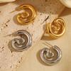 Moda Europeia e Americana Design Elegante de Nicho Brincos Criativos Aço Inoxidável Banhado a Ouro 18K Brincos Personalizados de Cascavel para Mulheres